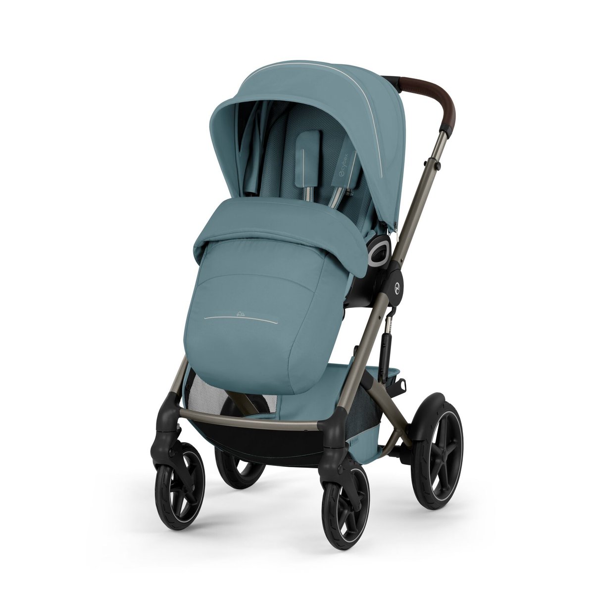 Poussette duo tout terrain Talos S Lux 4 avec nacelle pliable bleu stormy blue, CYBEX