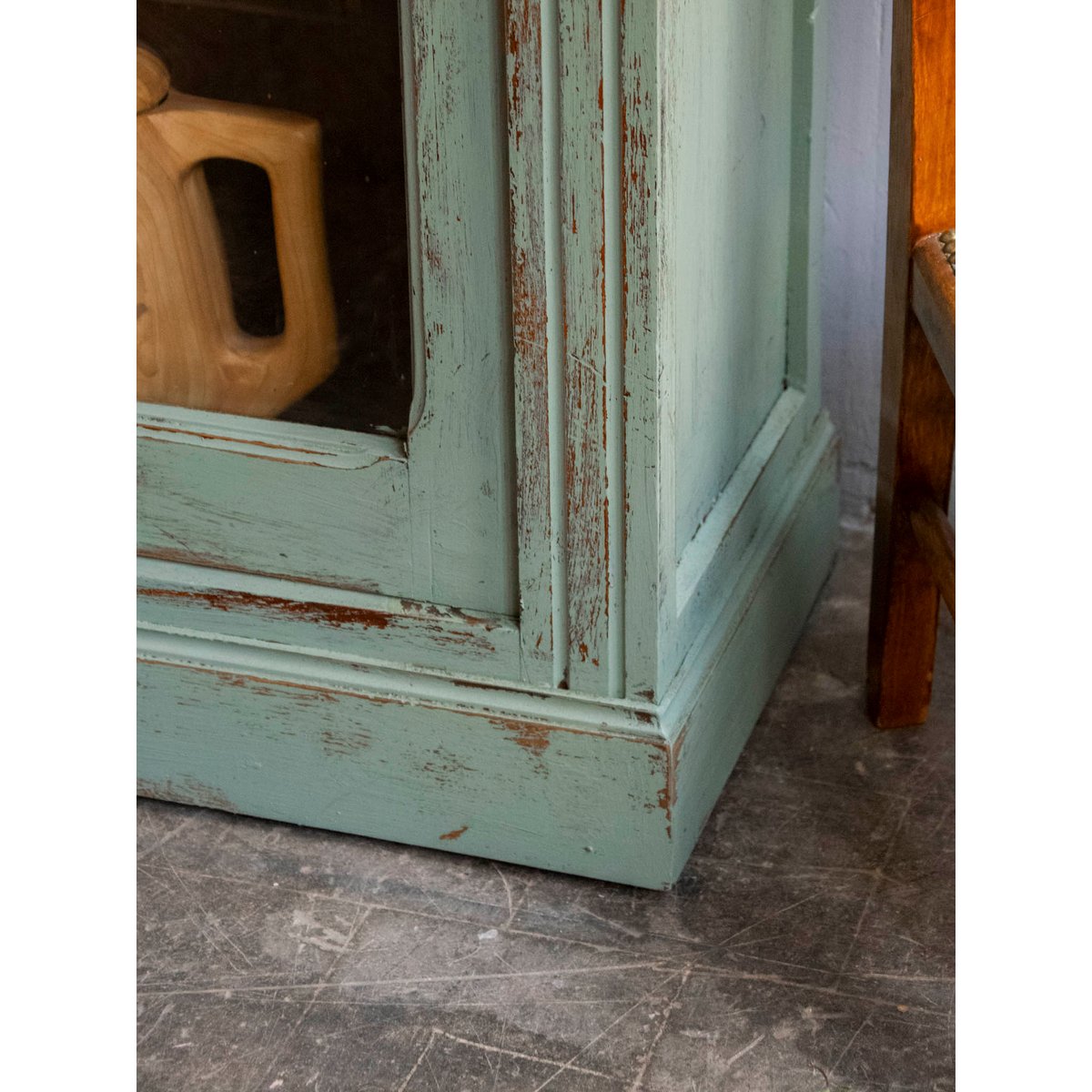 Vitrine ancienne patinée Victoria N°1336 - Bon état vert, DEBONGOUT