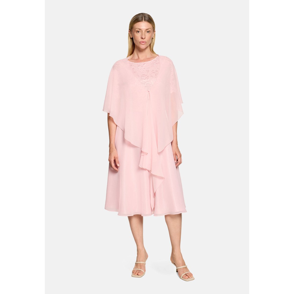 Étole en chiffon à volant foggy rose, VERA MONT