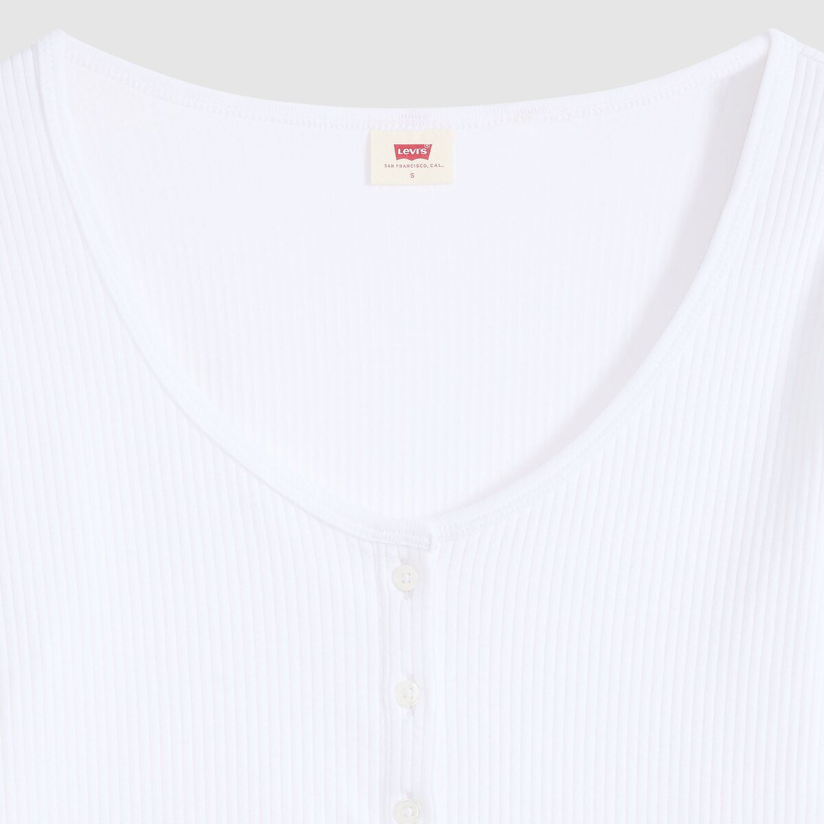 T-shirt boutonné manches longues blanc, LEVI'S