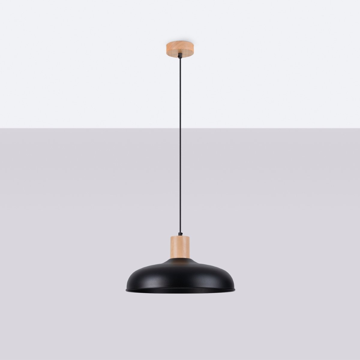 Suspension Acier Noir E27 1 Indy noir, EDEN