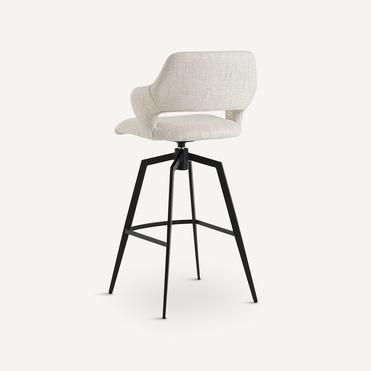 Fauteuil de bar pivotant toile nattée, Asyar ficelle, AM.PM