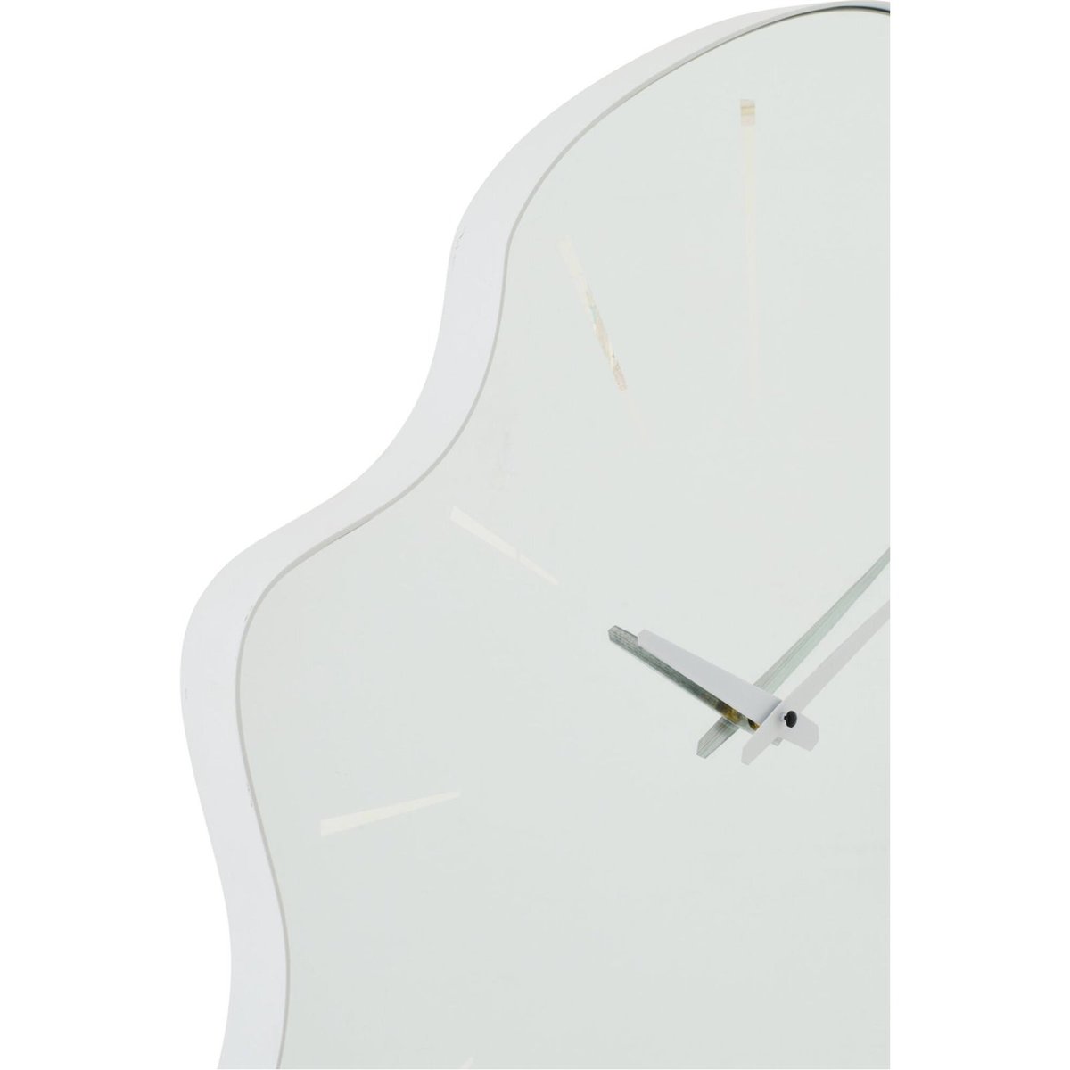 Horloge murale irrégulière en verre blanc, RECOLLECTION