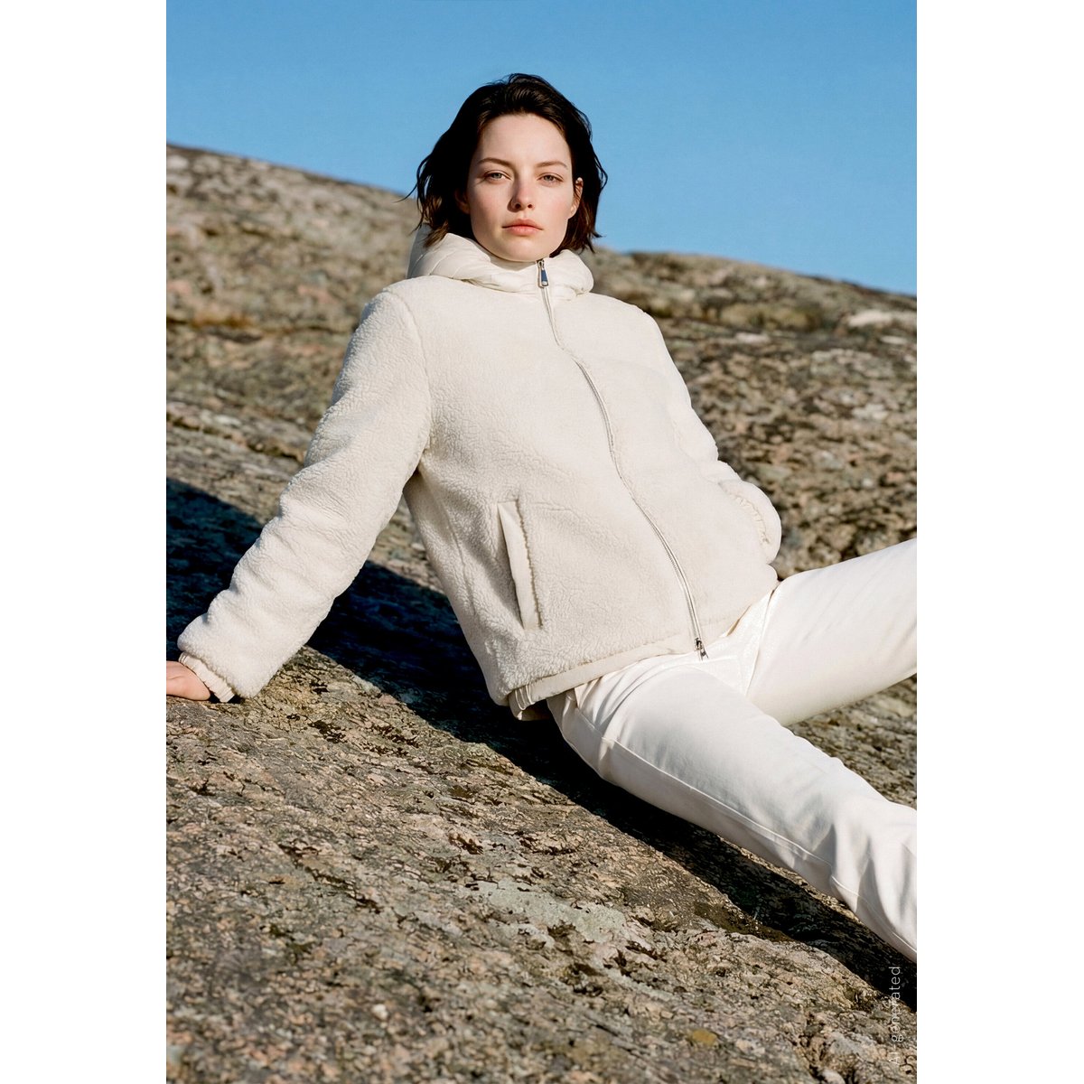 Veste en peluche à capuche blanc, BETTY BARCLAY