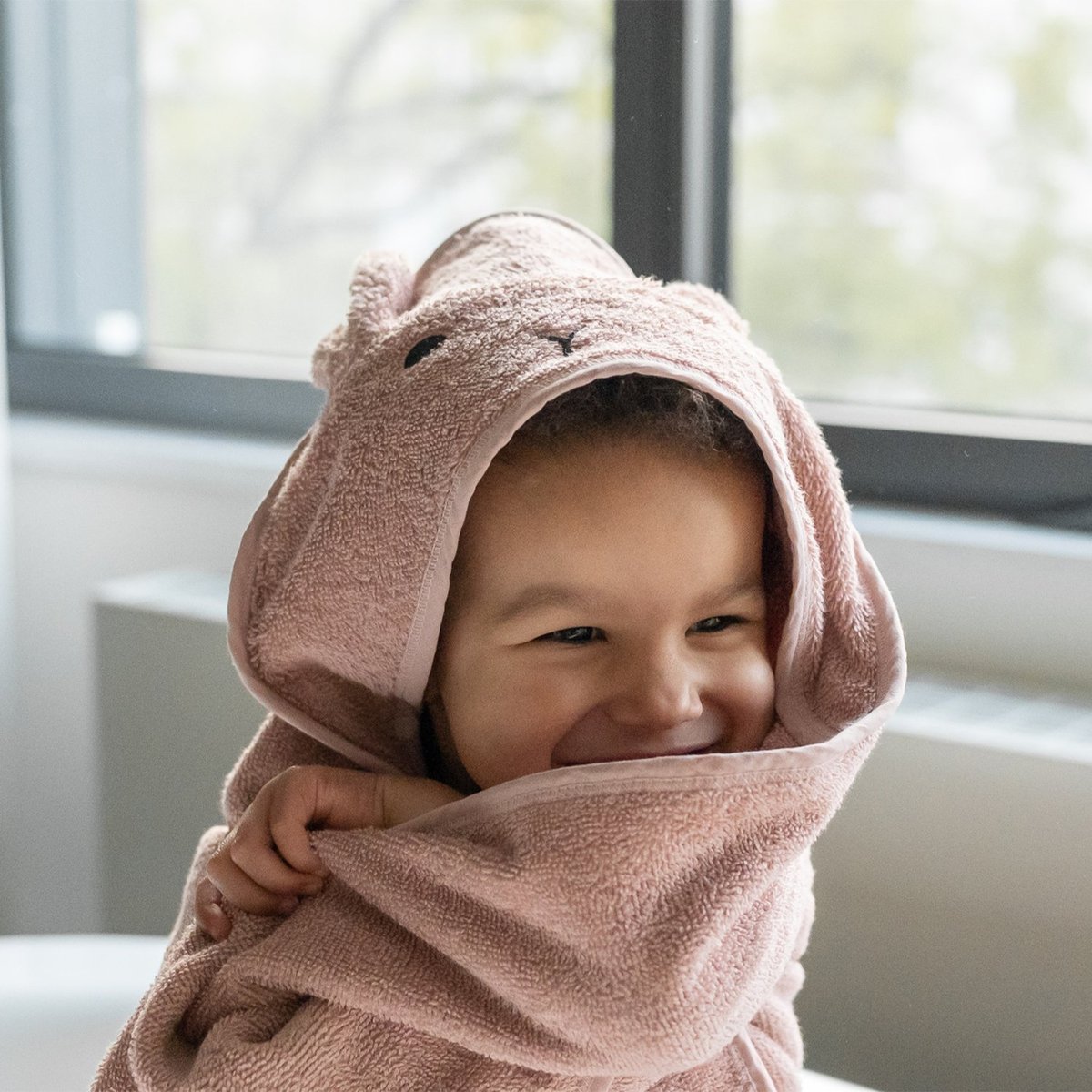 Cape de bain lapin en beige, KINDSGUT