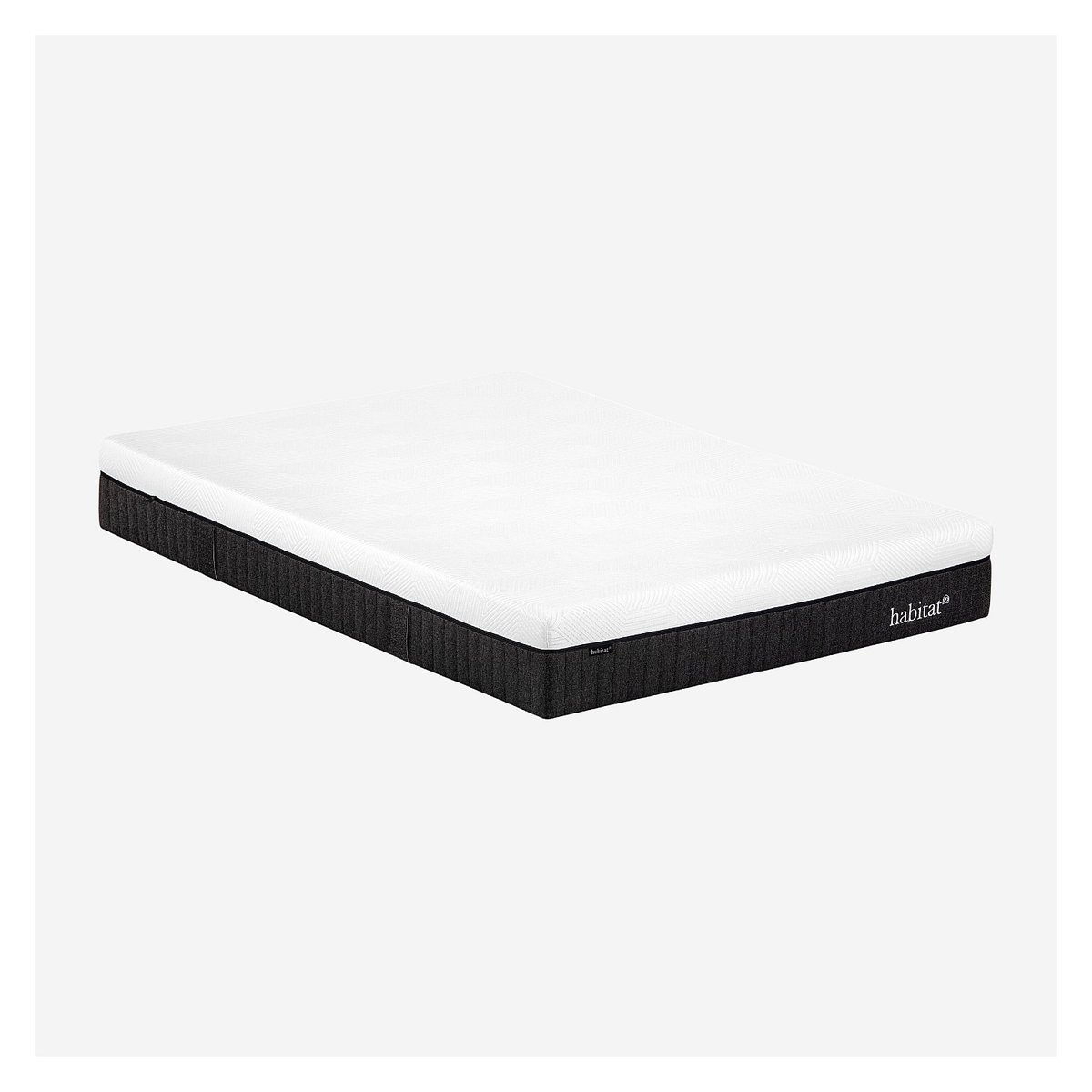Matelas hybride déhoussable ressorts ensachés et mousse à mémoire de forme HYBRIDE GENESE blanc, HABITAT