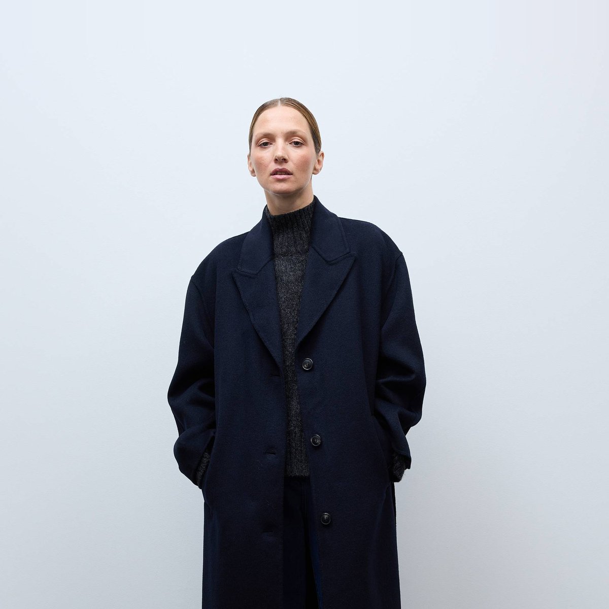 Manteau double face ceinturé contenant de la laine cachalot, MONOPRIX