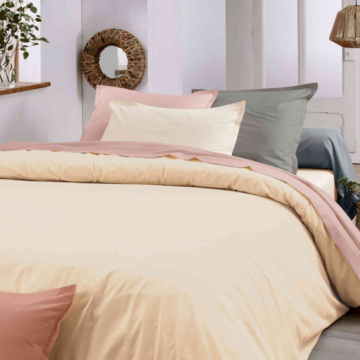 Housse de couette coton bio made in France ecru, TRADILINGE