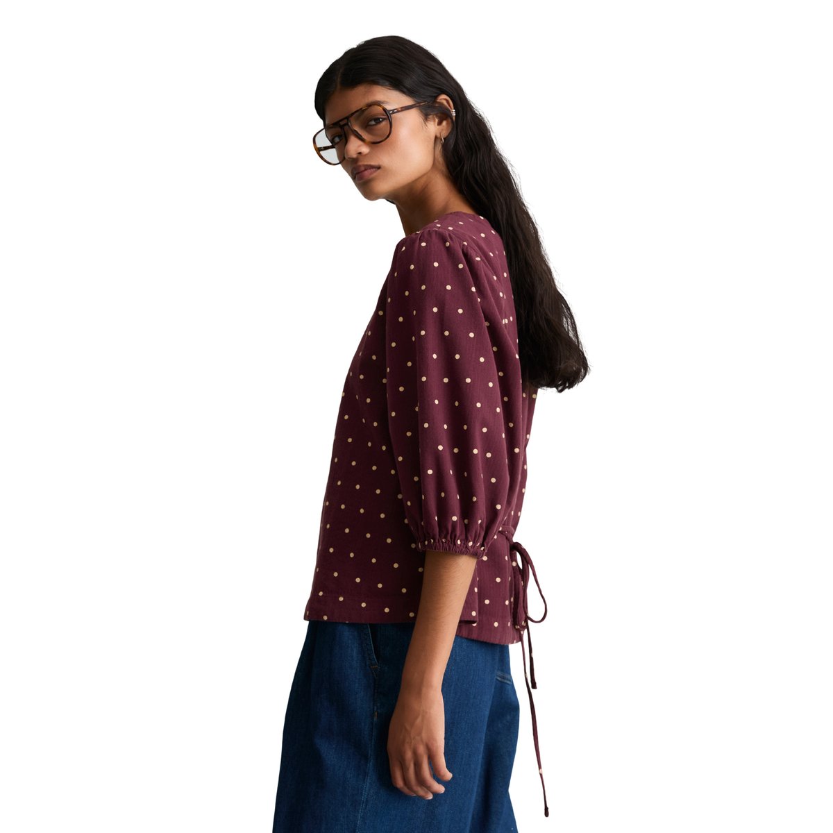Chemisier en seersucker, coupe classique en pur coton bio rouge, MARC O’POLO DENIM