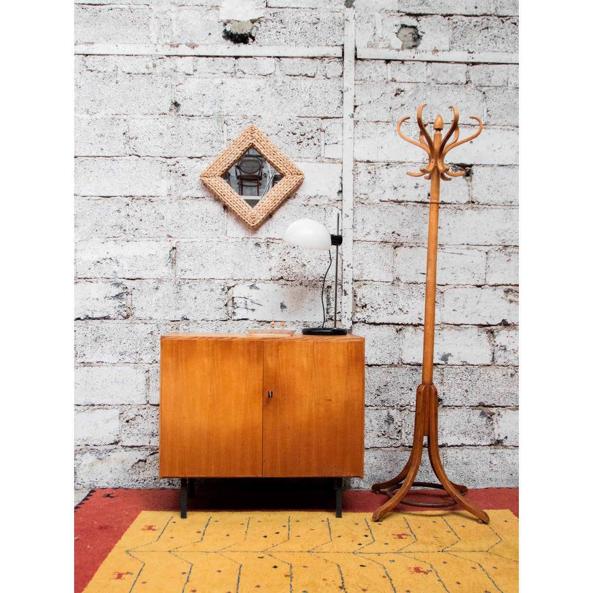 Porte-manteau perroquet en bois clair Max N°296 - Bon état bois clair, DEBONGOUT