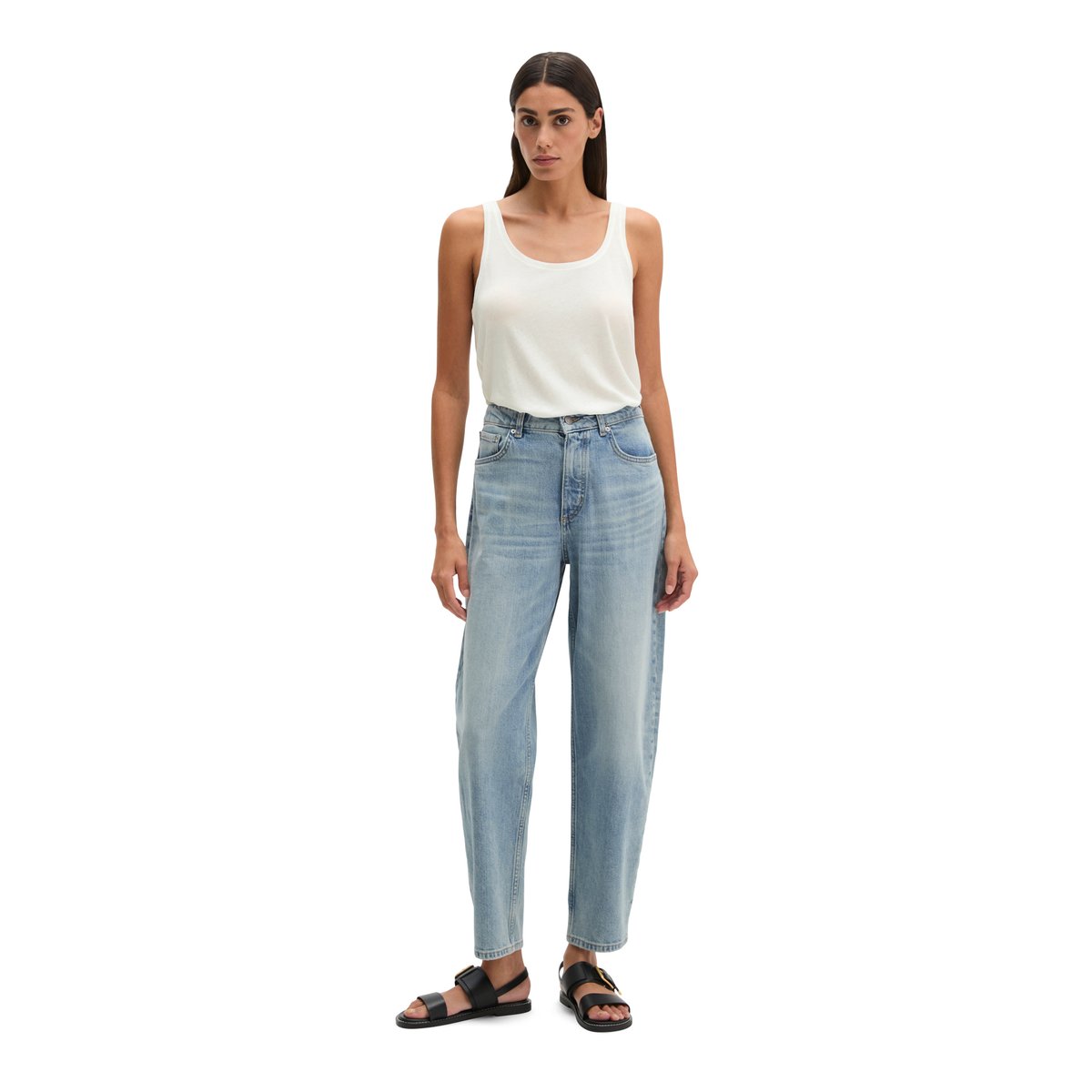 Top regular en jersey fluide en viscose mélangée blanc naturel, MARC O'POLO