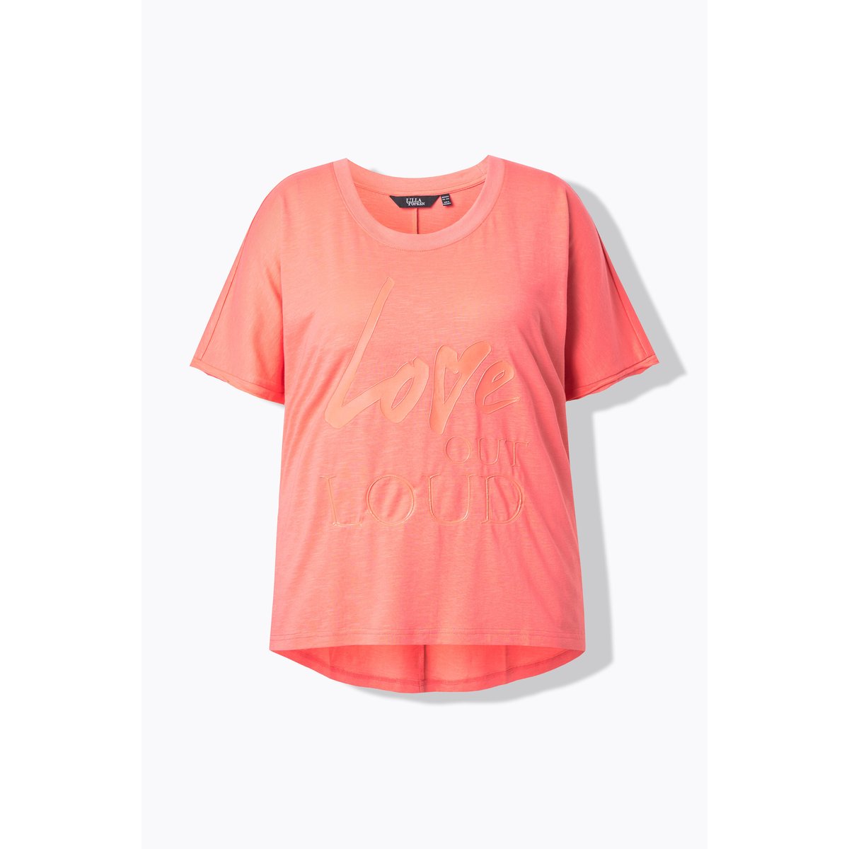 T-shirt oversize avec message corail, ULLA POPKEN
