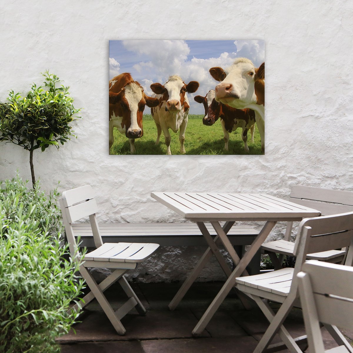 Tableau de jardin Cercle de Vaches marron, vert, ART FOR THE HOME