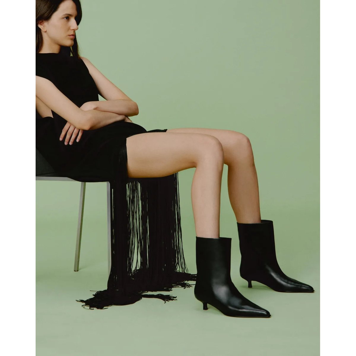 Bottines à bout pointu WRIGHT noir, MI MAI