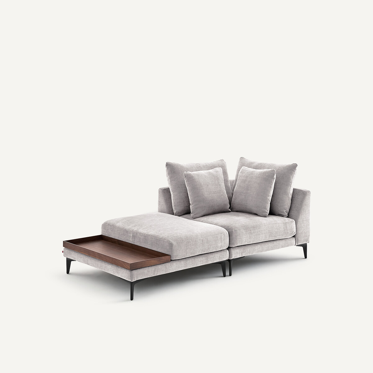 Canapé d'angle en polyester coton, MODERNISTE gris clair, EMMANUEL GALLINA X AM.PM