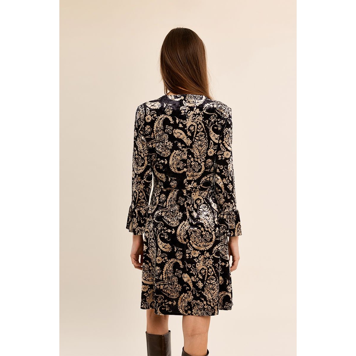 Robe courte, manches évasées noir, MOLLY BRACKEN