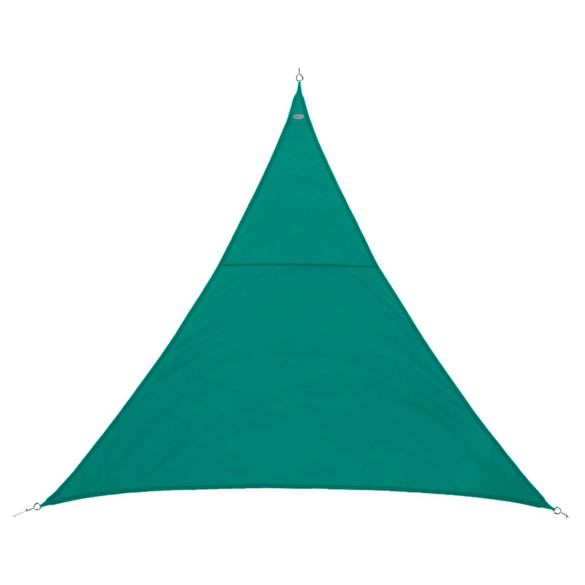 Voile d'ombrage triangulaire 4x4m déperlante CURACAO bleu emeraude, HESPERIDE