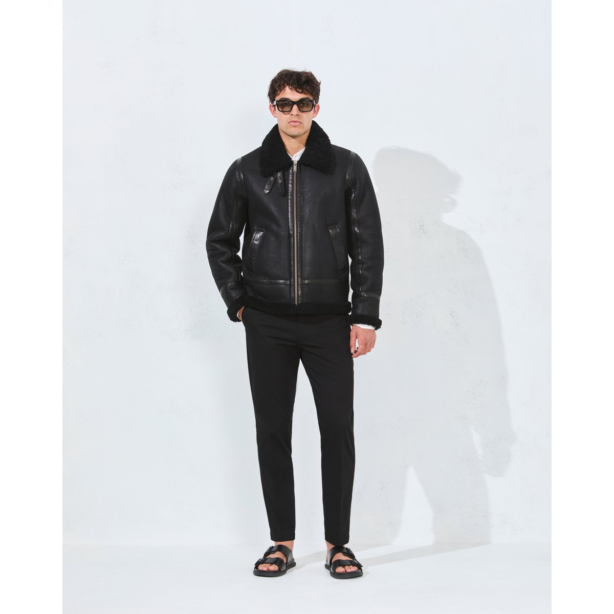 Blouson en cuir BOMBARDIER noir, CHEVIGNON