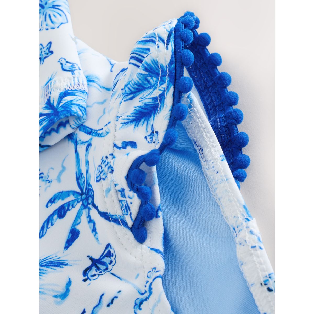 Maillot de bain anti-uv à manches longues palmier bleu, NEXT