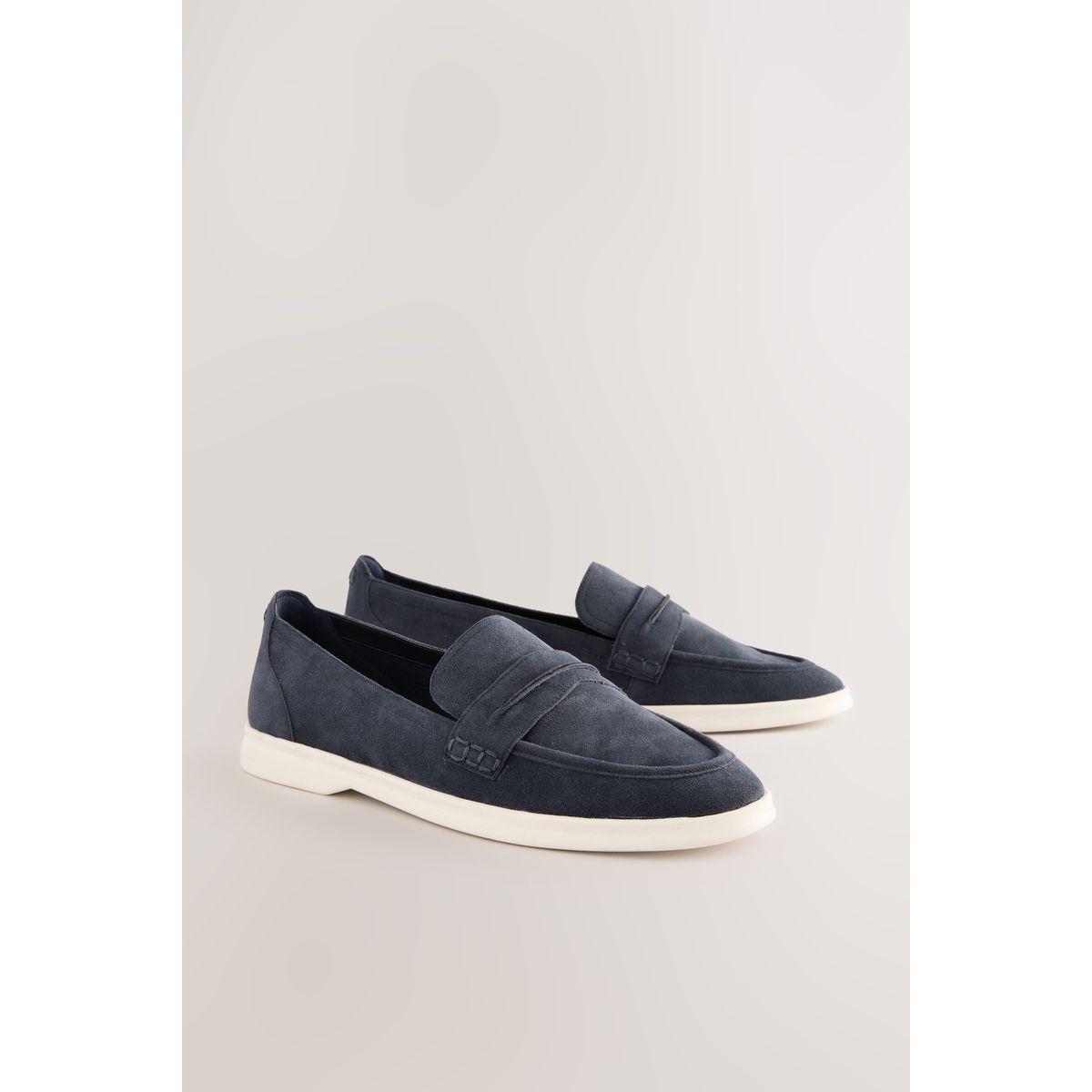 Mocassins à bout rond bleu marine, NEXT