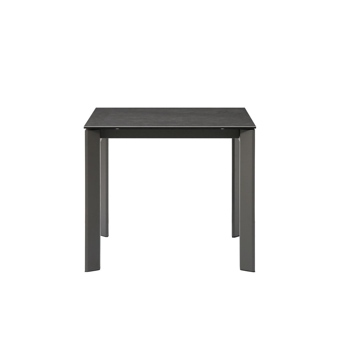 Table repas céramique gris 90 cm avec allonge 60 cm noir, ZAGO