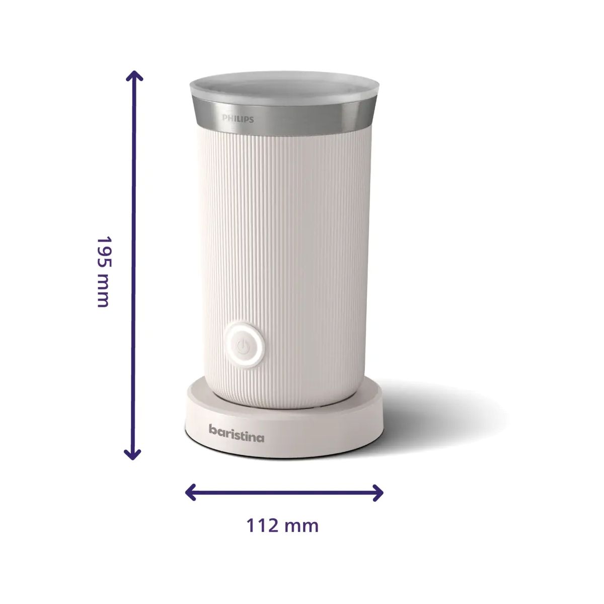 Mousseur à lait blanc pour baristina couleur unique, PHILIPS
