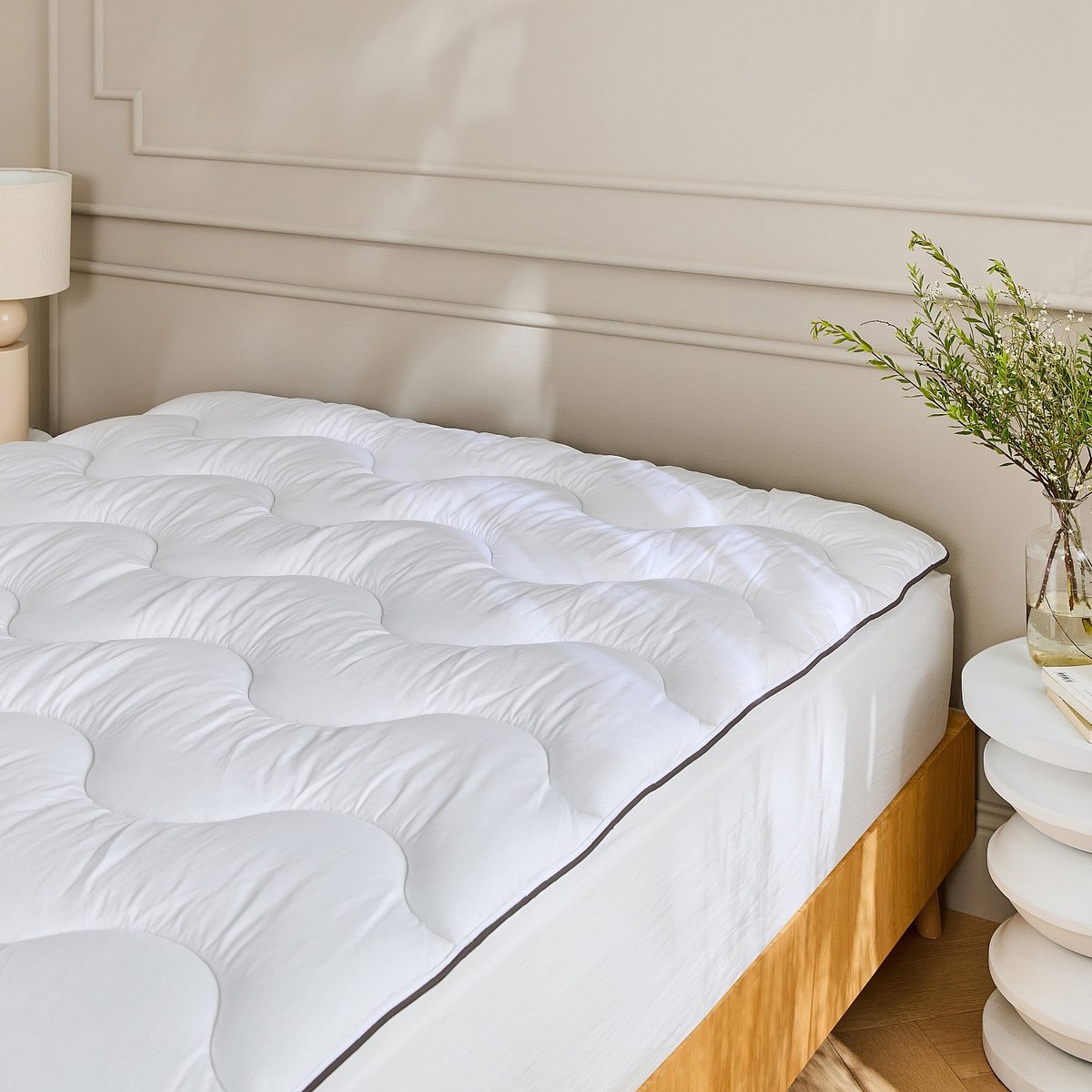 Surmatelas en synthétique 700 g/m² PUR COCON blanc, HABITAT