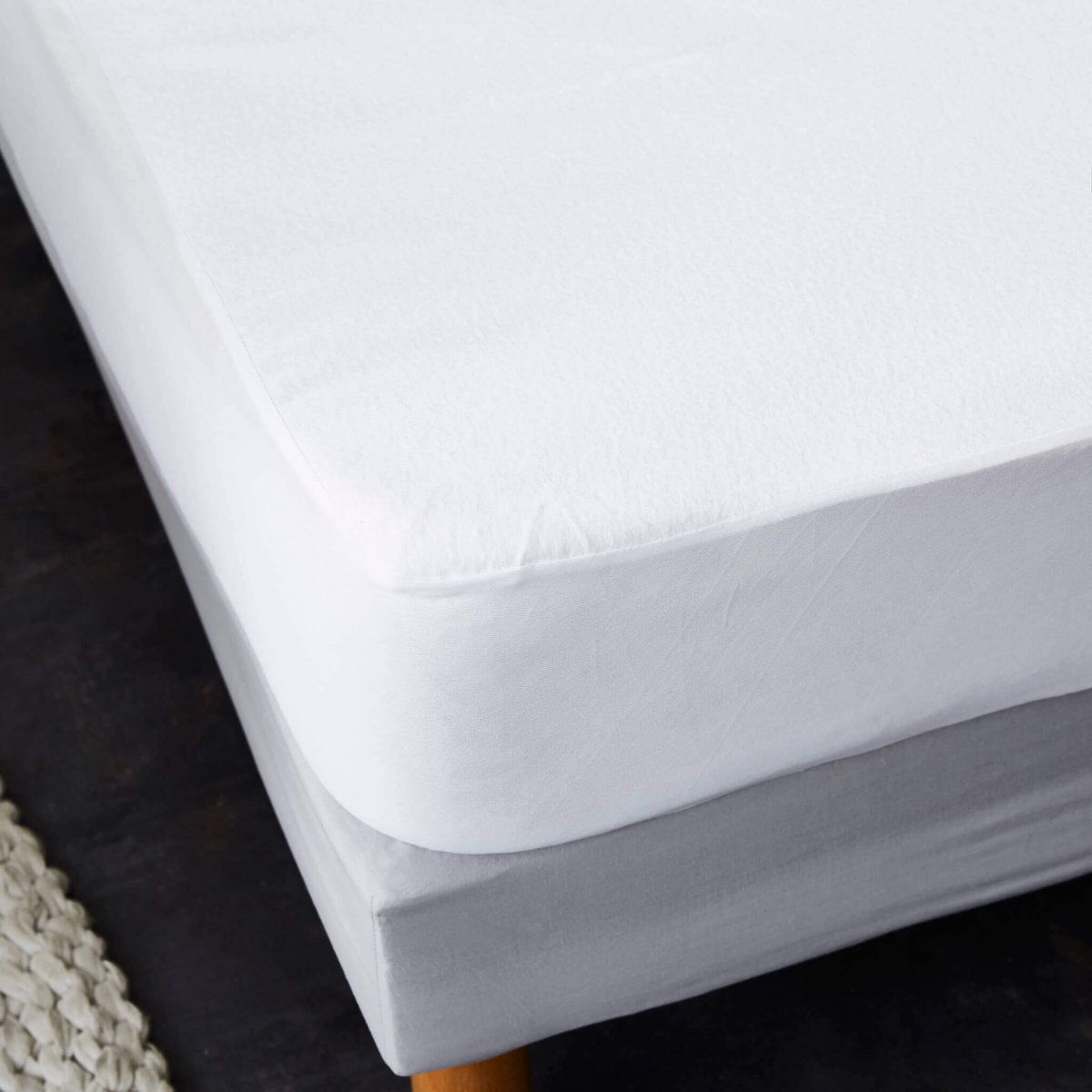 Protège matelas imperméable antiacariens blanc, SWEET HOME
