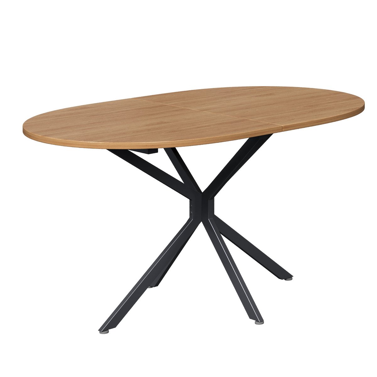 Table à manger ovale 4 à 6 personnes style industriel, LONDON imitation chêne, MEUBLES COSY