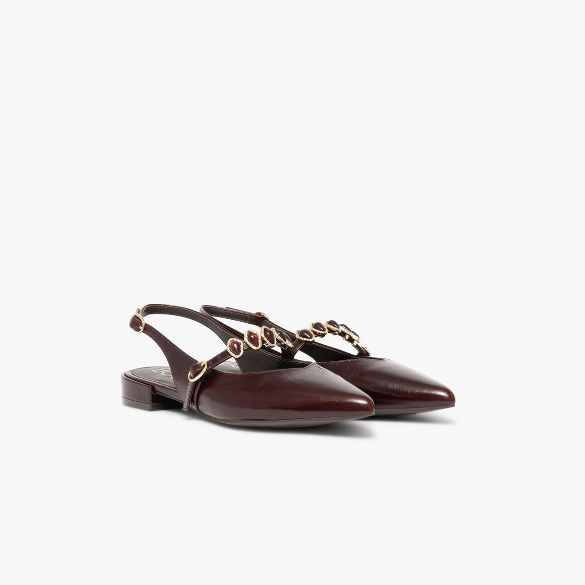 Ballerine en cuir BEVERLY violet pourpre, BOCAGE