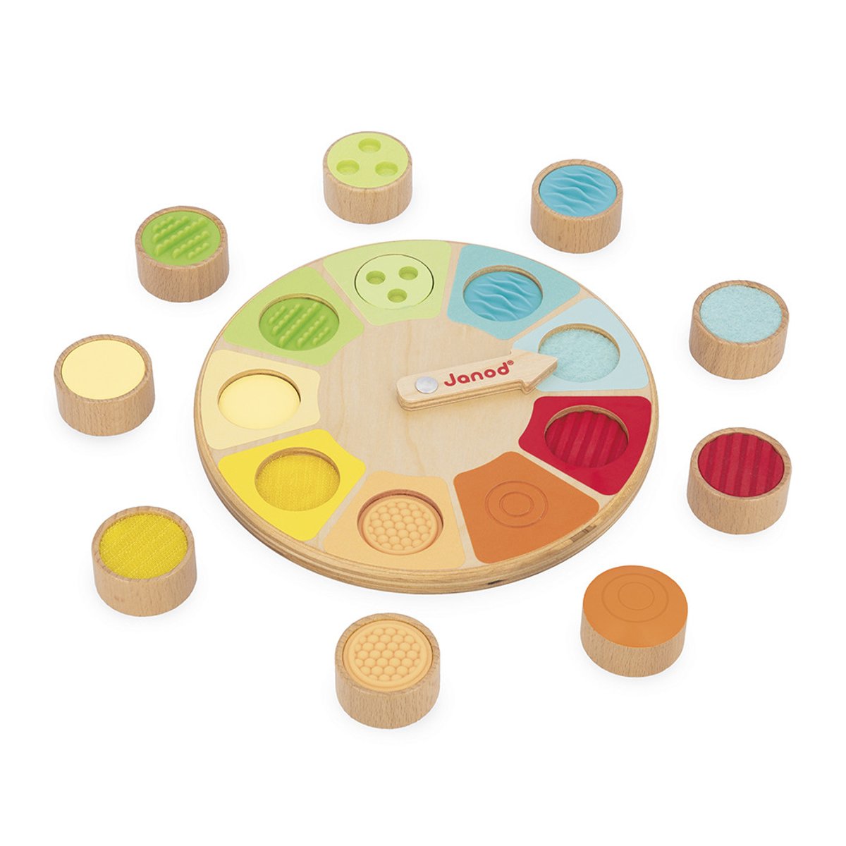 Jeu De Reconnaissance Tactile En Bois couleur unique, JANOD