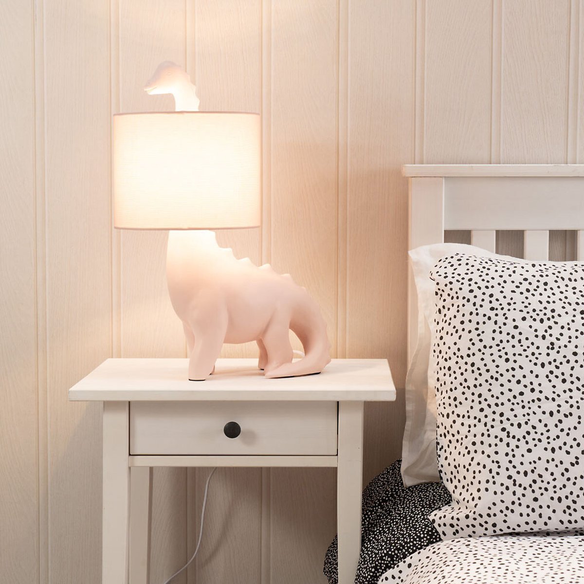 Dinosaur Table Lamp with Shade in Pink pink, SO'HOME