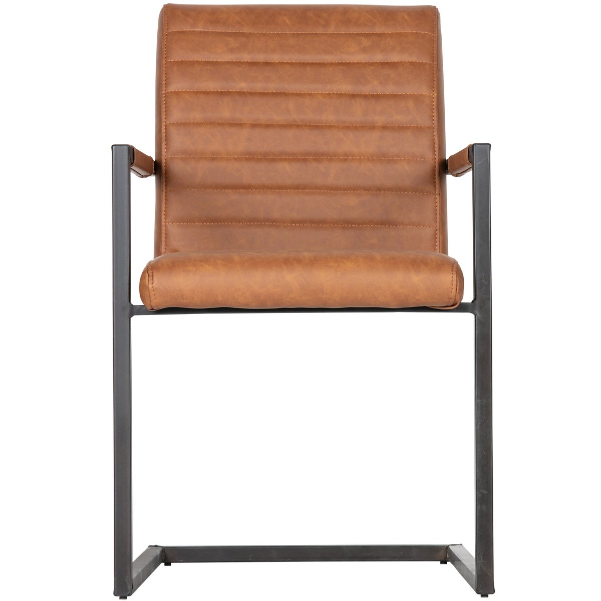 Lot de 2 chaises de salle à manger en tissu tissé BAS cognac, WOOOD