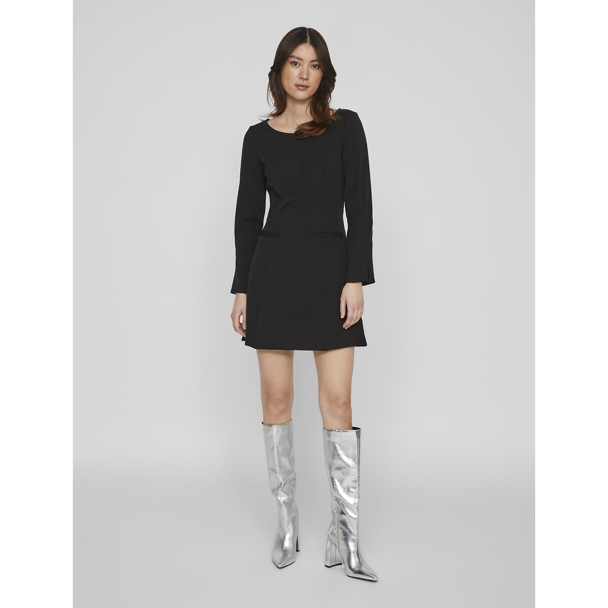 Long Sleeve Mini Dress black, VILA