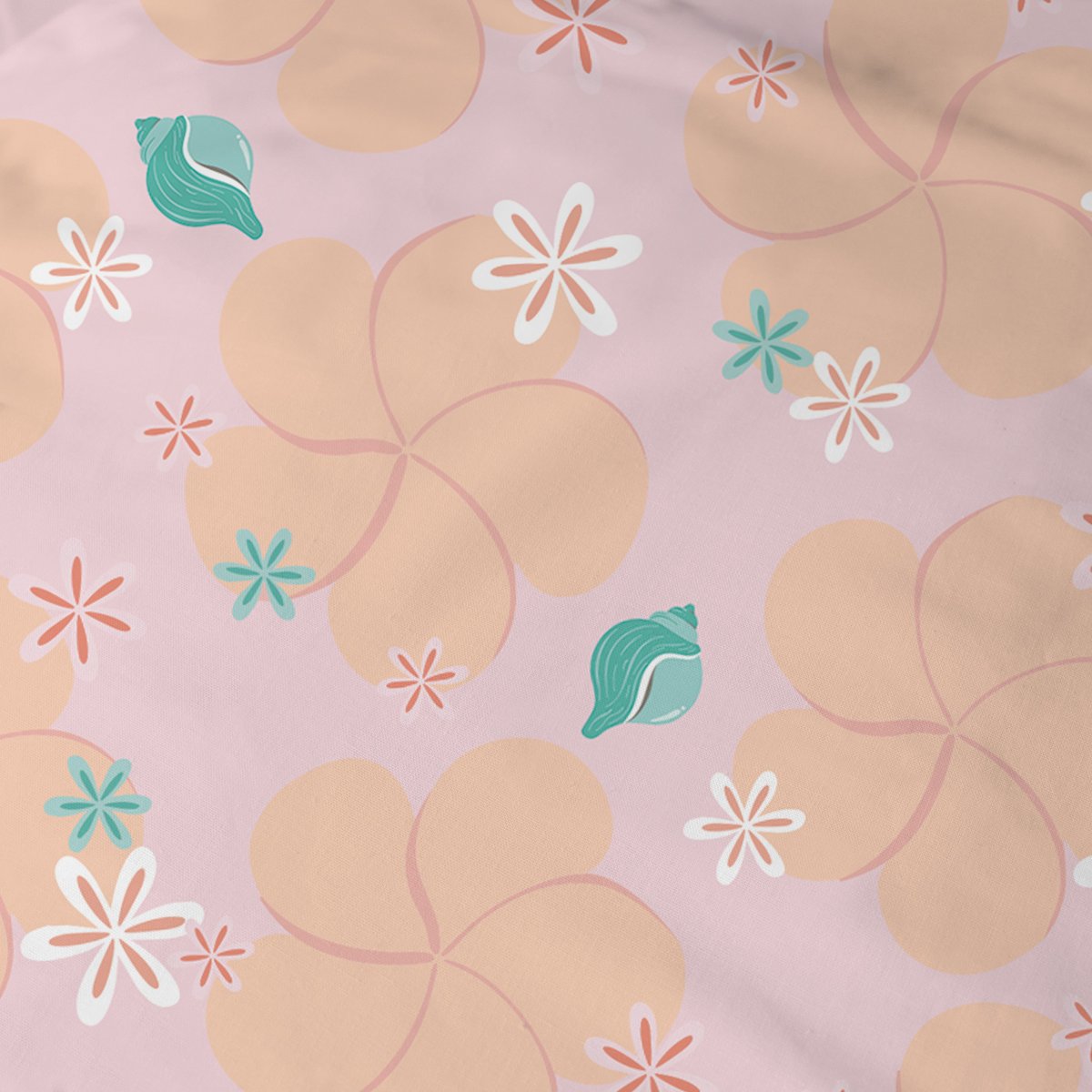Parure de lit imprimée 100% coton, VAIANA FLEUR rose, DISNEY PRINCESS
