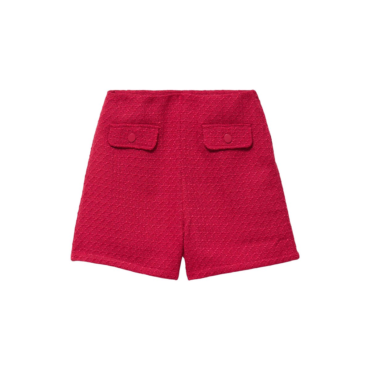 Short tweed taille haute rouge clair, CACHE CACHE