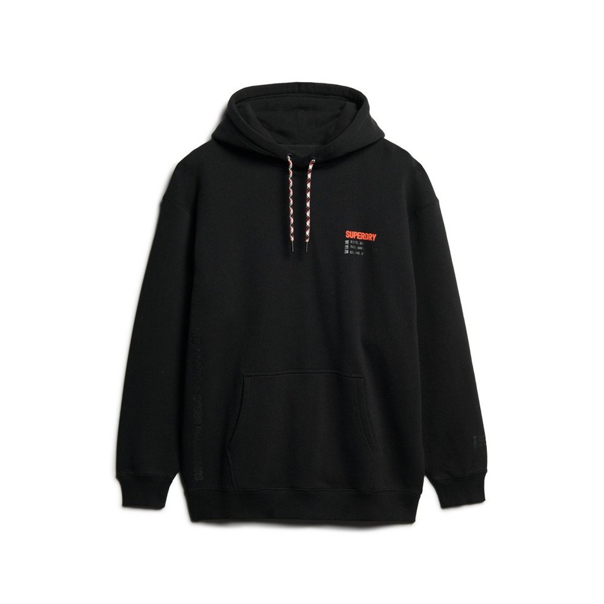 Sweat à capuche ample à logo Utility Sport noir, SUPERDRY