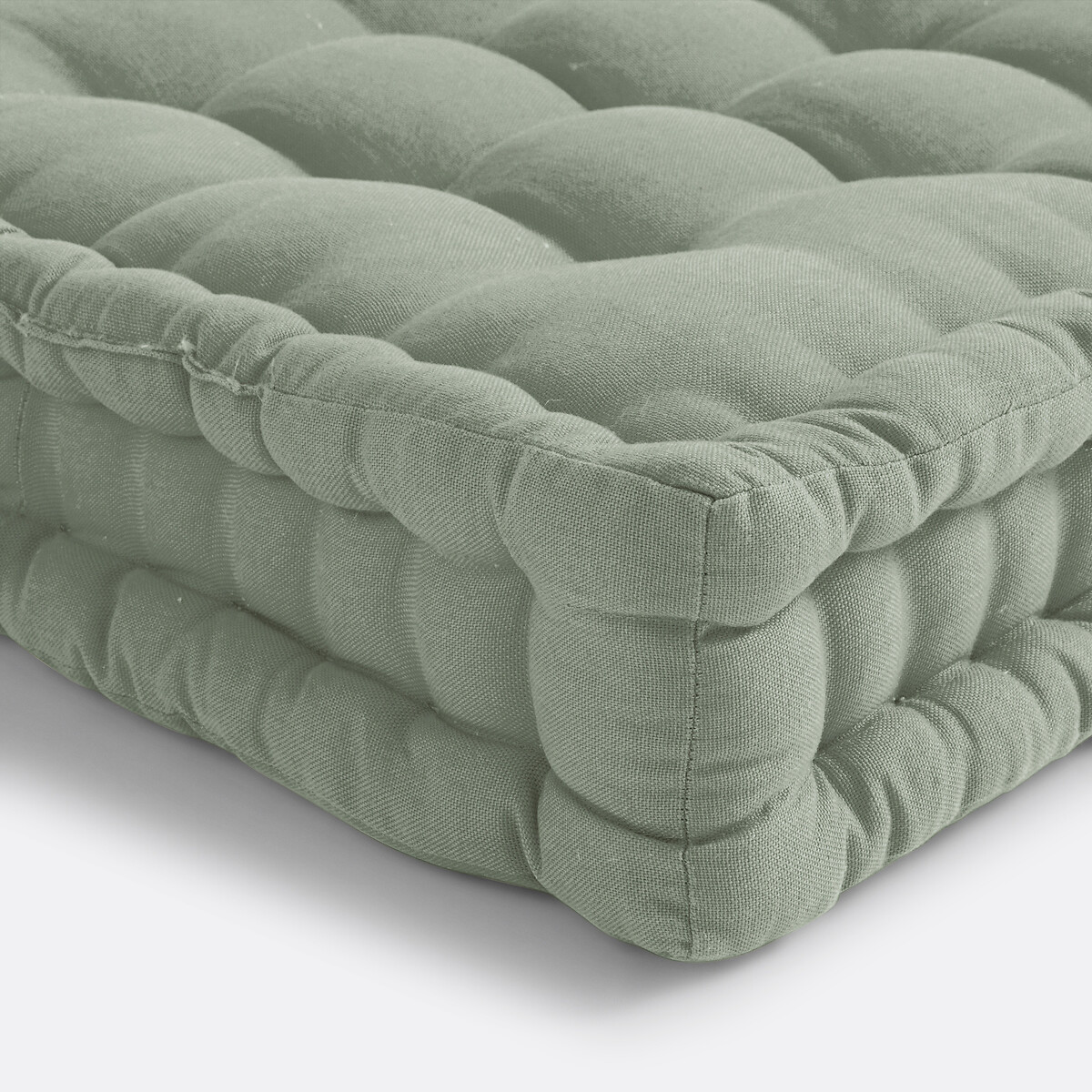 Coussin de sol coton recyclé, Scenario vert sauge, LA REDOUTE INTERIEURS