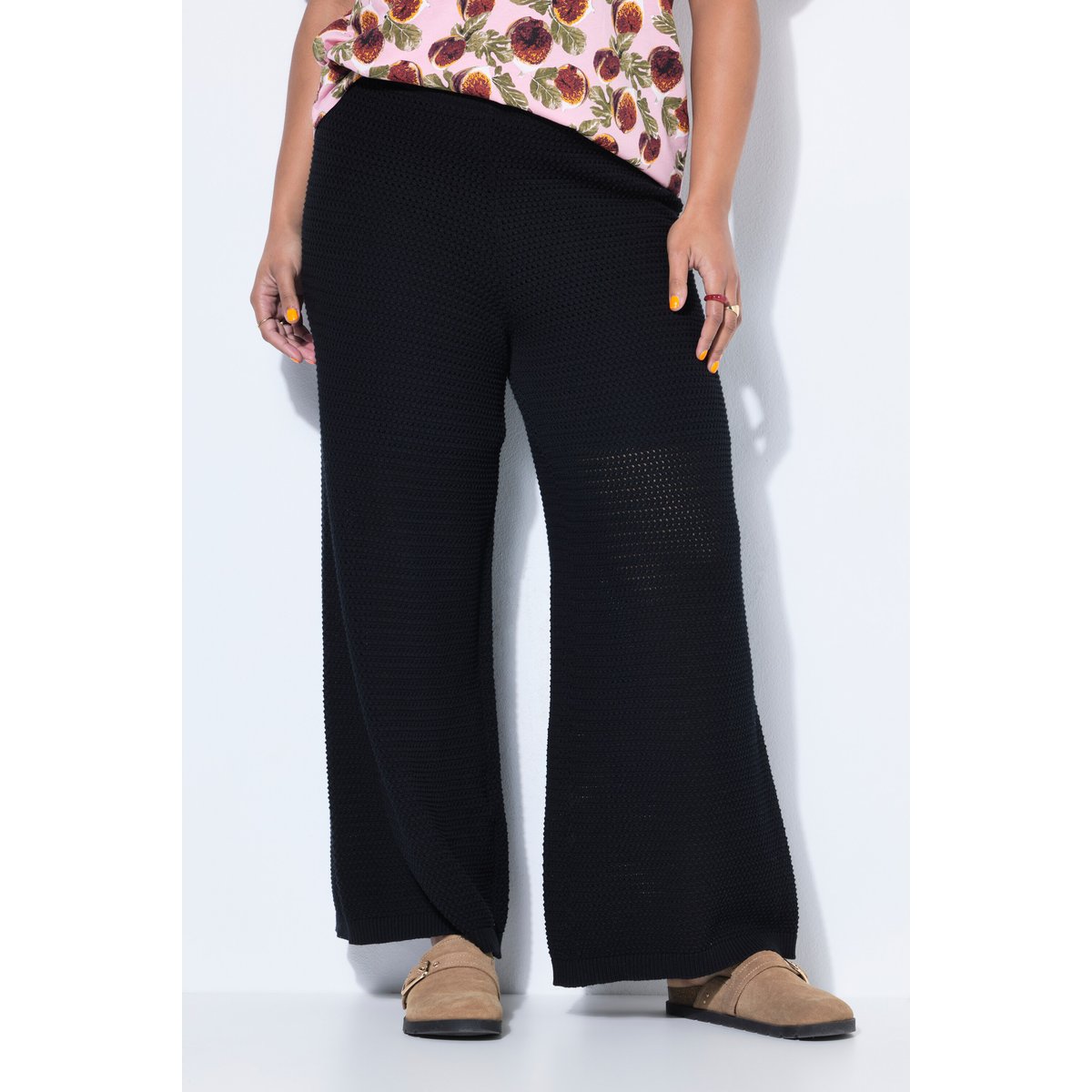 Pantalon en maille texturée noir, STUDIO UNTOLD