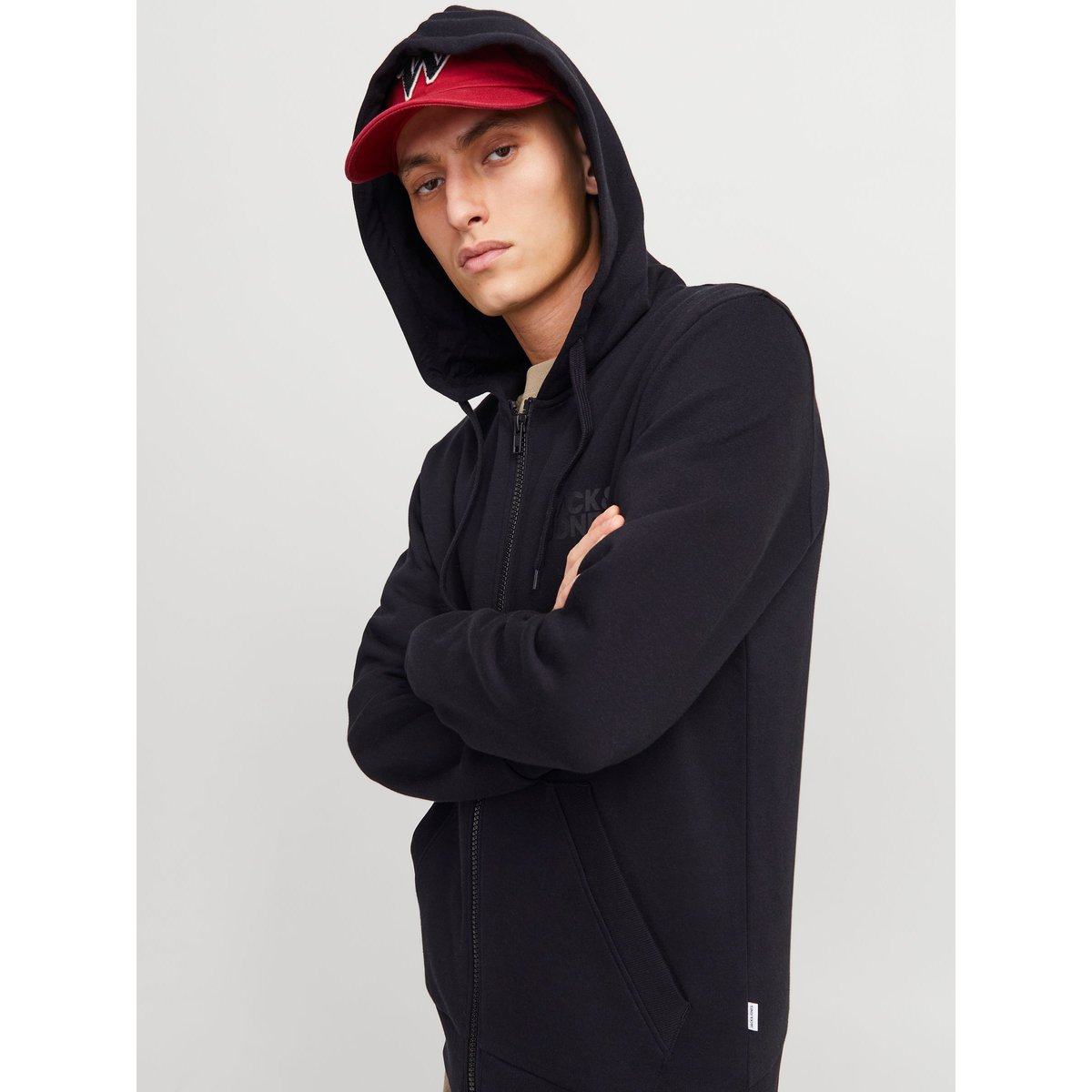 Sweat À Capuche black 1, JACK & JONES