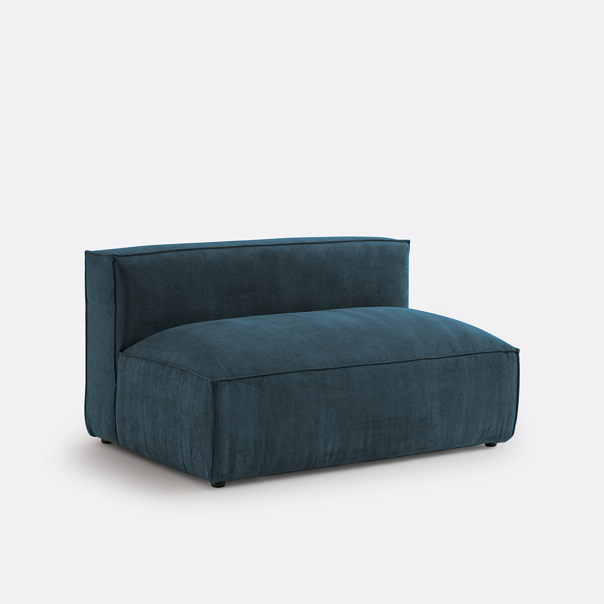 Elément banquette pour canapé modulable, 2 places, en velours fines côtes, SEVEN bleu, LA REDOUTE INTERIEURS