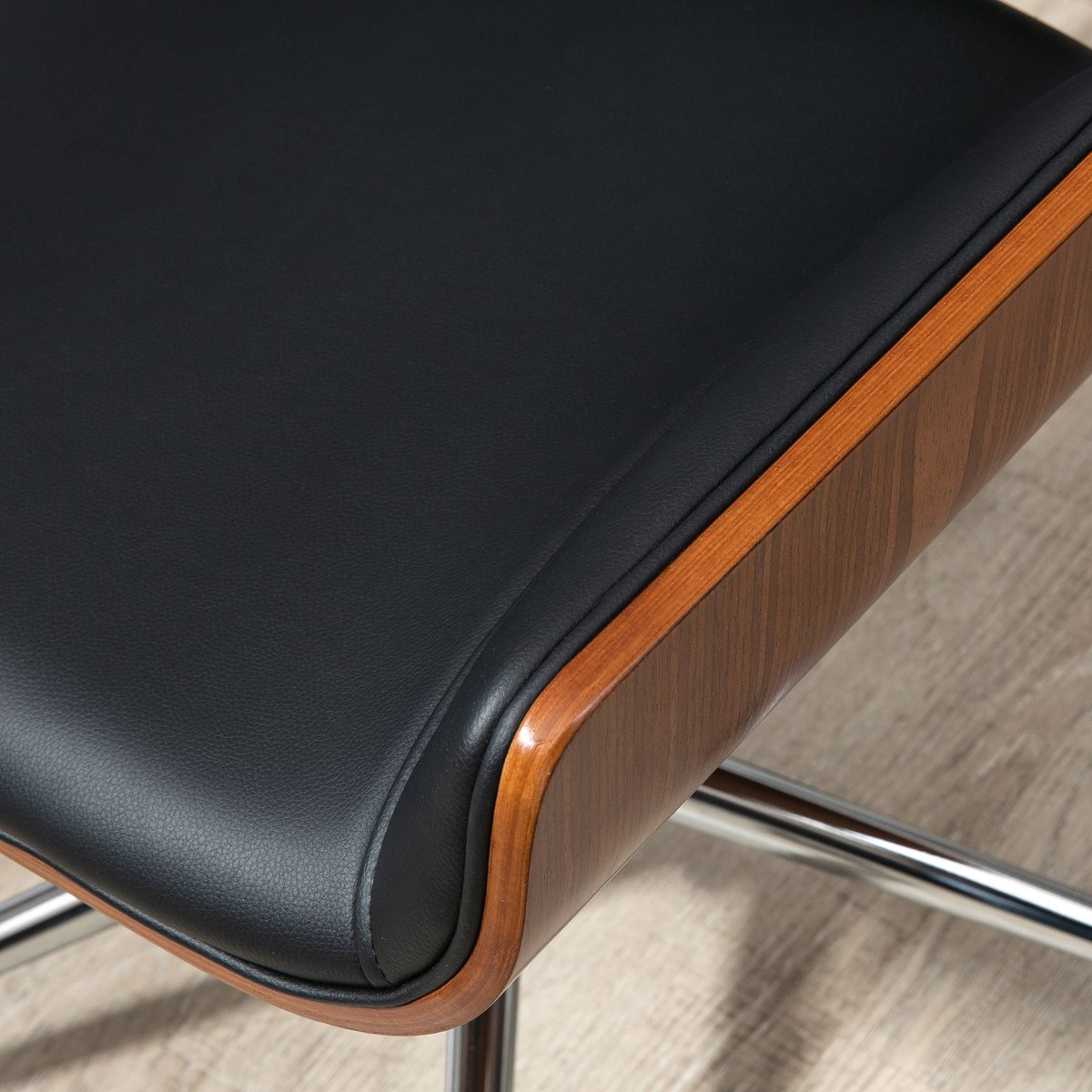 Chaise de bureau Revêtement synthétique PU noir, marron, HOMCOM