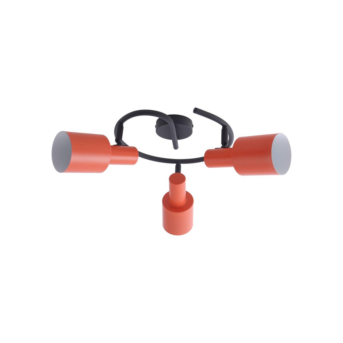 Spot en métal moderne, Ovelia orange, noir, LINDBY