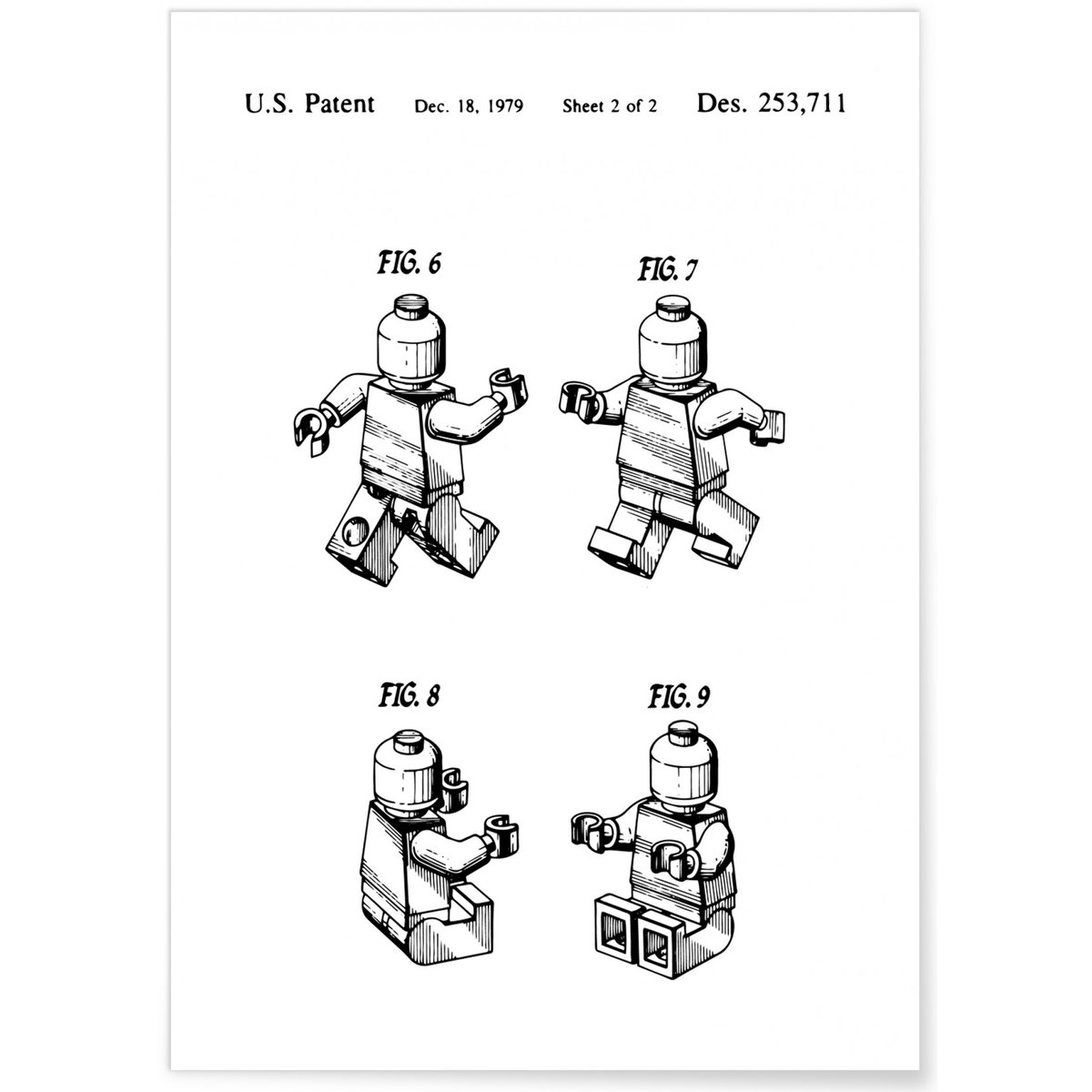 Affiche Brevet Lego blanc, L'AFFICHERIE