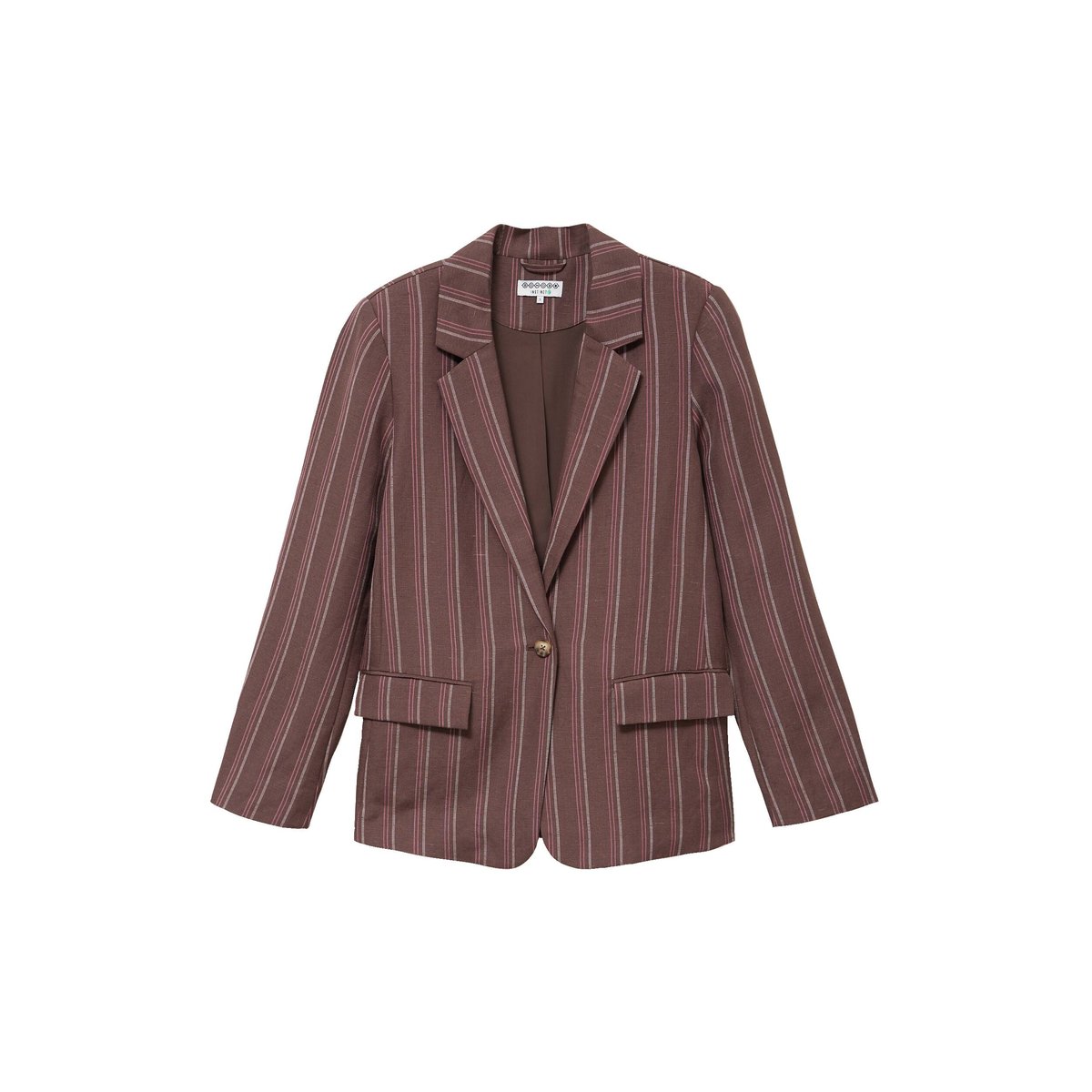 Veste blazer manches longues marron chocolat, BONOBO