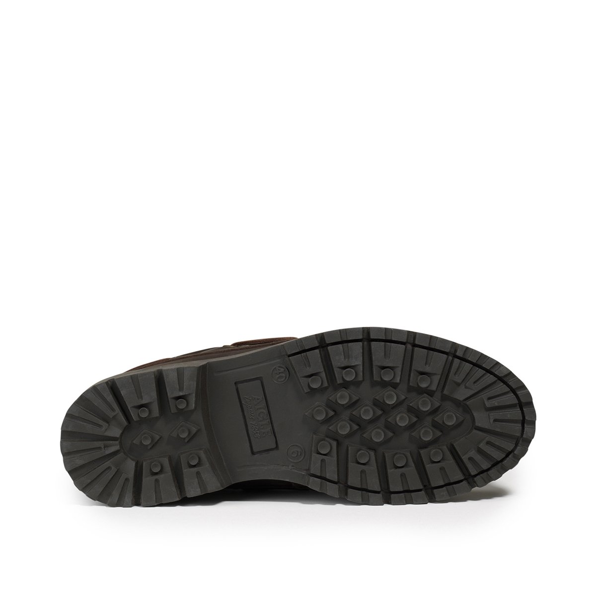 Chaussures bateau en cuir TARMAC marron foncé, AIGLE