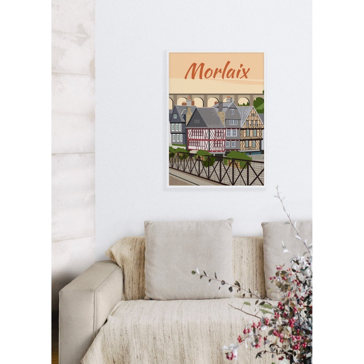 Affiche ville Morlaix blanc, L'AFFICHERIE