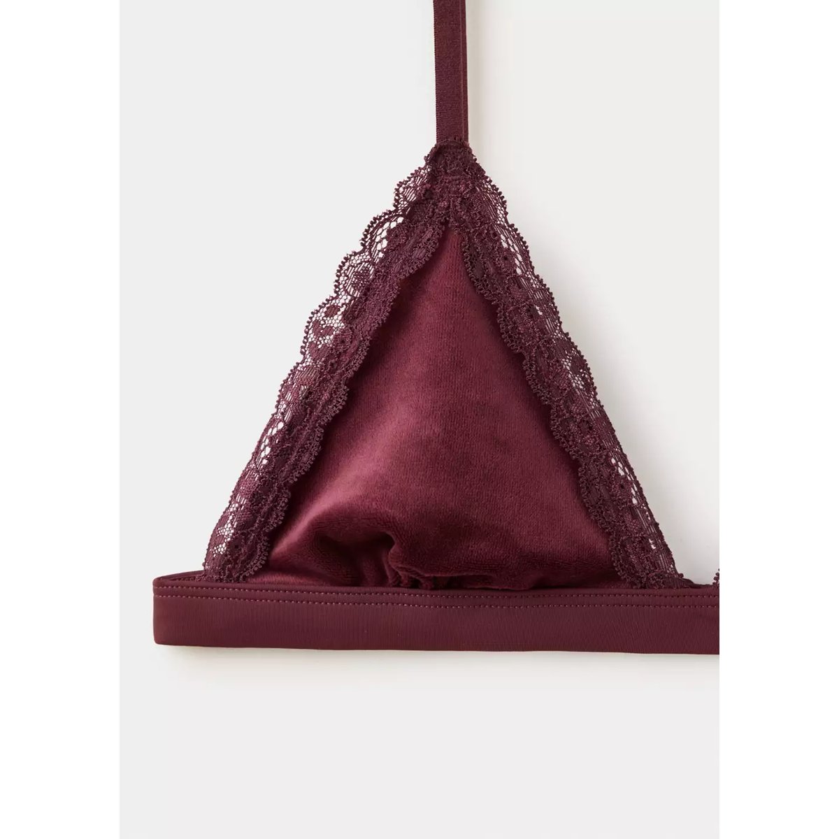 Soutien-gorge satiné dentelle bordeaux, MANGO TEEN