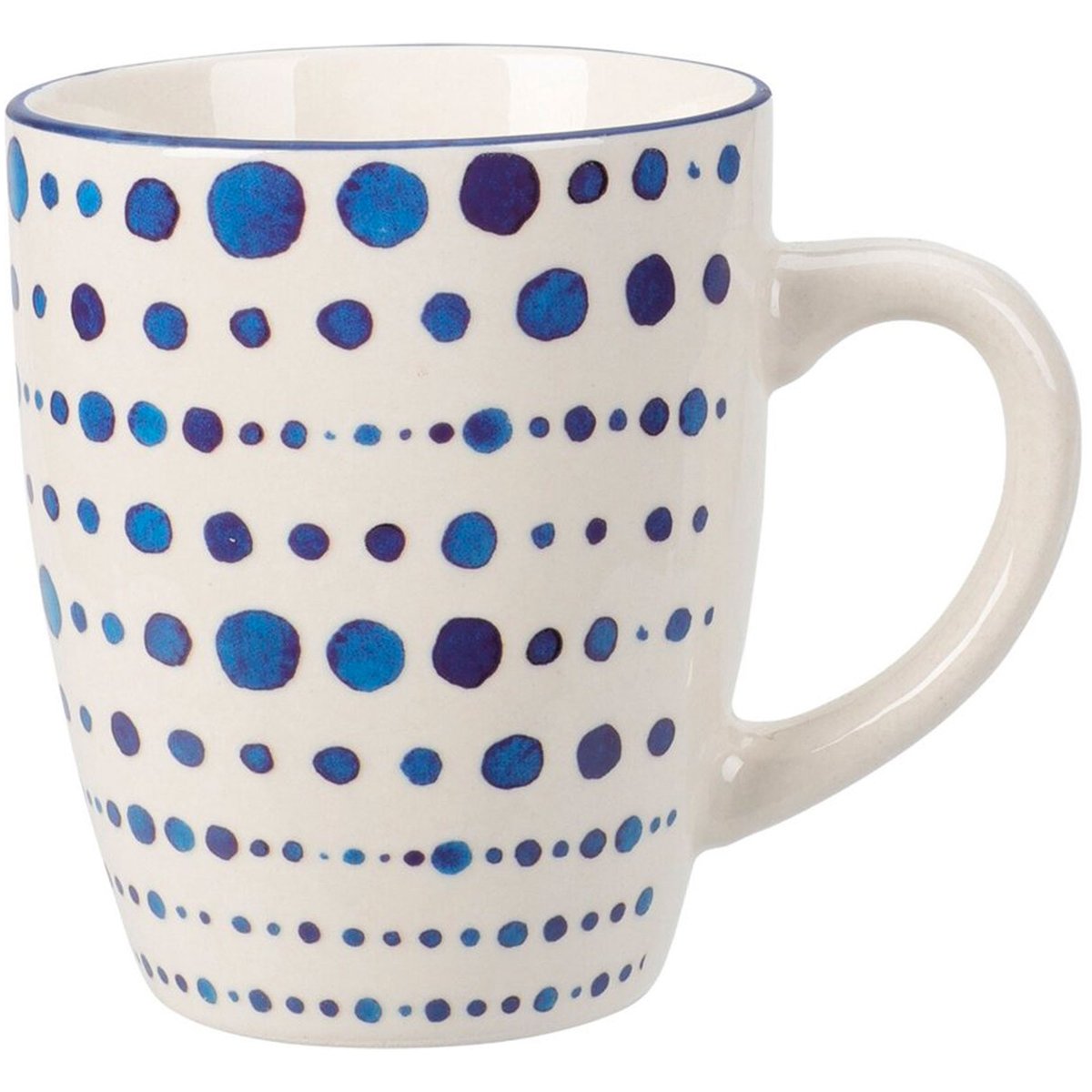 Set de 3 mugs en grés bleu et blanc 200ml bleu & blanc, WADIGA