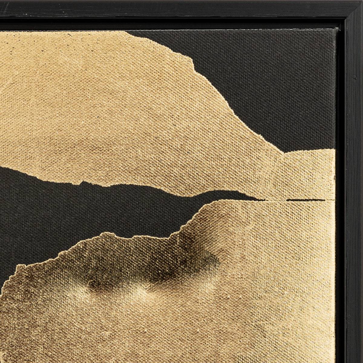 Toile imprimée encadrée dorée ANAELLE noir, ATMOSPHERA